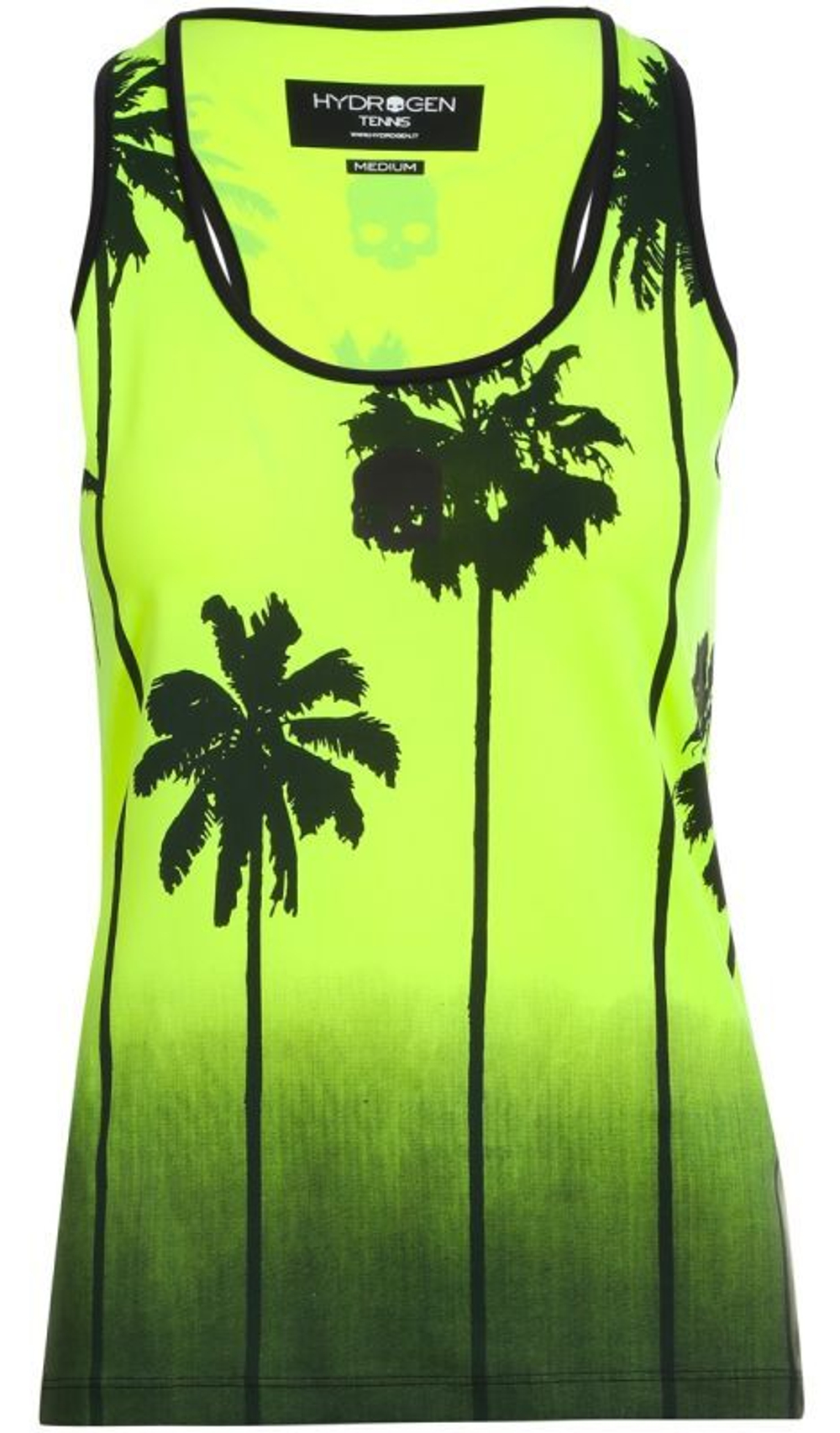 Женский топ теннисный Hydrogen Palm Tank Top Woman - fluo yellow