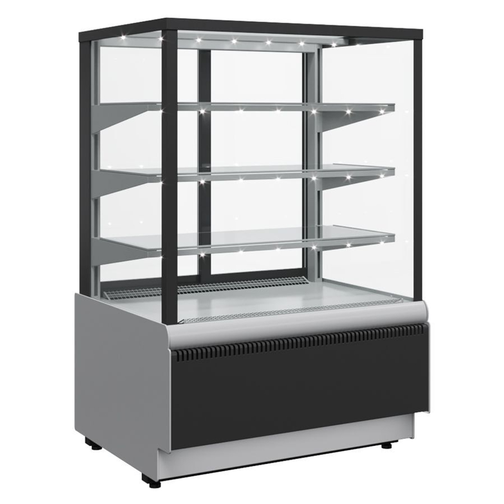 Витрина кондитерская Полюс KC70 VM 0,9-1 9006-9005 (ВХСв-0,9д Carboma Cube ТЕХНО)