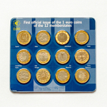 First Official Issue of the 1 Euro Coins of the 12 Memberstates