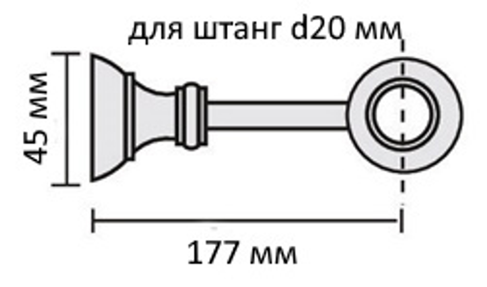 Кронштейн деревянный однорядный для штанг d20, 28, 35 мм, цвет клен