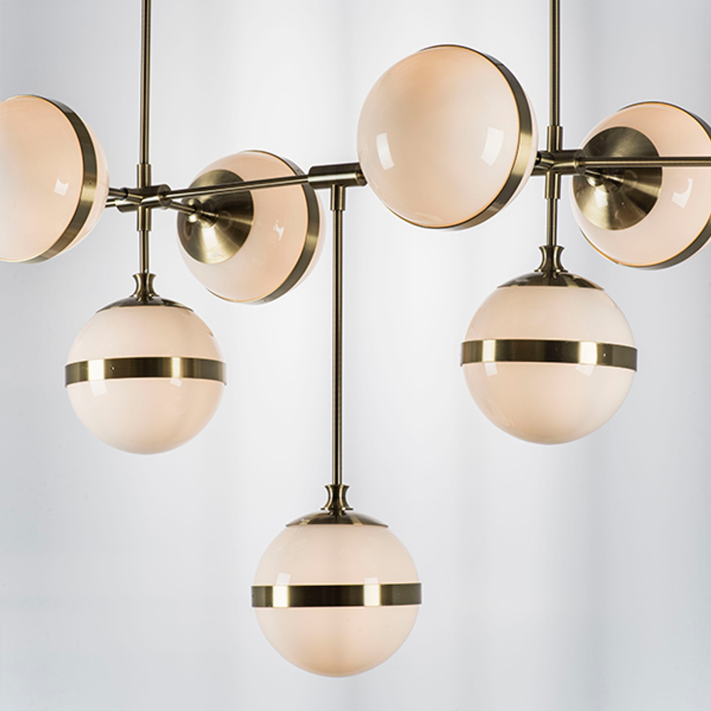 813191 Люстра GLOBO 9х40W E14 бронза/белый