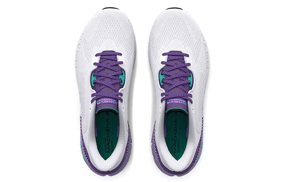 Under Armour HOVR Machina 3 CN fashion and comfortable sports fabric shock absorption non-slip wear-resistant low-cut casual running shoes men's white purple