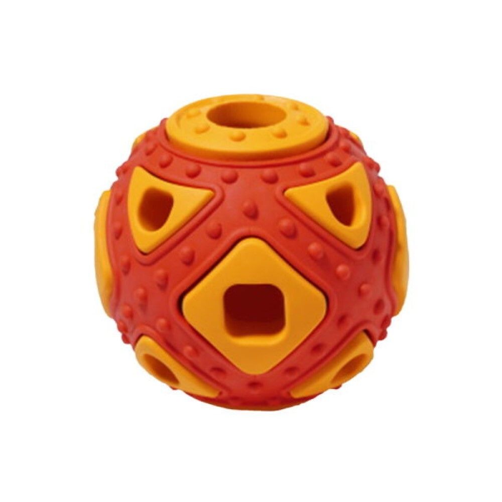 Игрушка &quot;Мяч фигурный&quot; красно-оранжевый 6,4х5,9 см (каучук) - для собак (Homepet Silver Series)