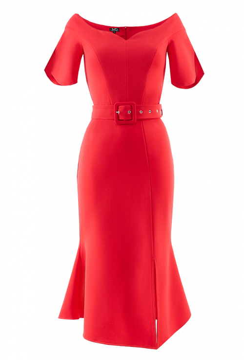 Трикотажное платье красное 23-02-20 SS