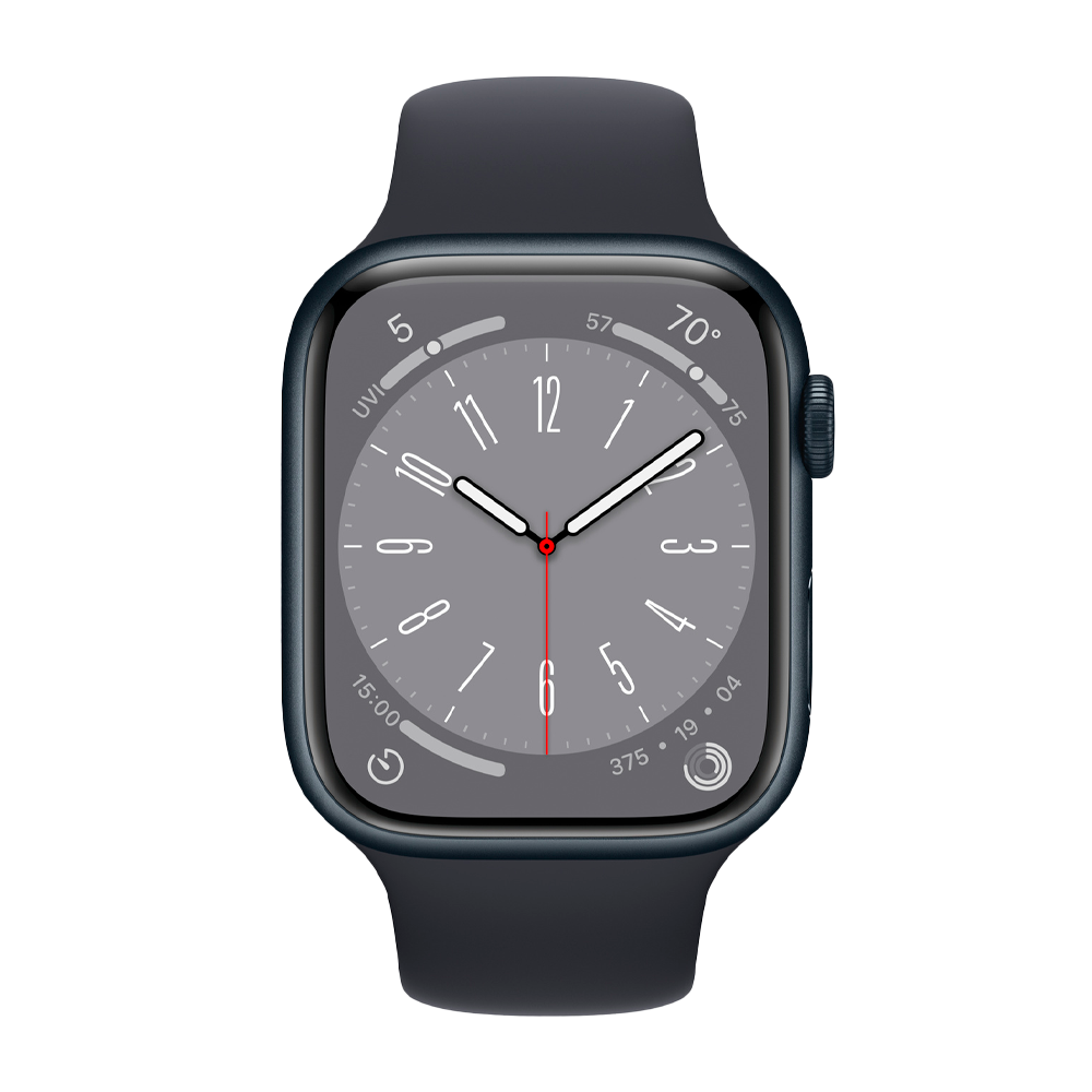 Умные часы Apple Watch Series 8 GPS, 45mm, Aluminium Case with Sport Band S/M, Midnight (Тёмная ночь)