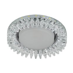 Светильник встраиваемый cо светодиодной подсветкой ЭРА DK LD20 SL/WH под лампу GX53 прозрачный/белый