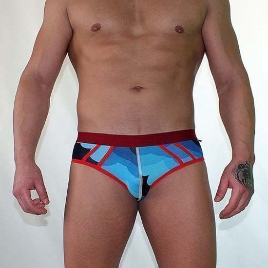 Трусы мужские брифы синие с принтом Van Baam 38127