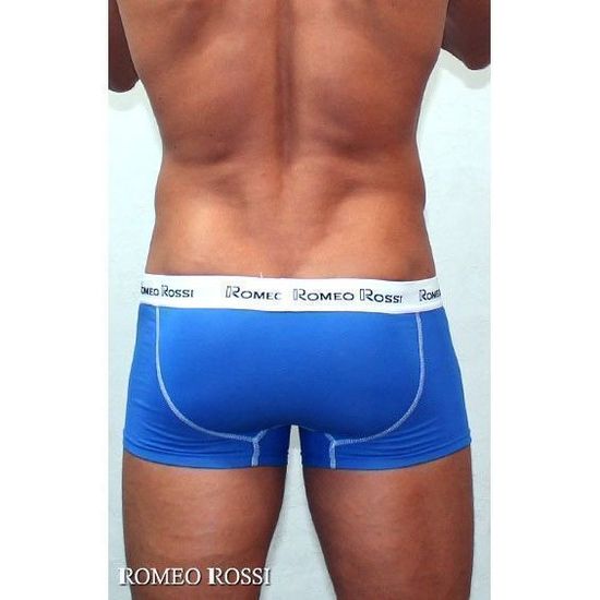 Мужские трусы боксеры голубые Romeo Rossi Boxer Brief RR365-6