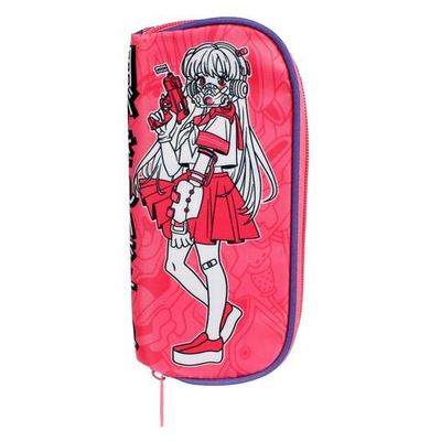 Пенал школьный 20.5х9х5.5 см "Розовая девушка" (Феникс+)