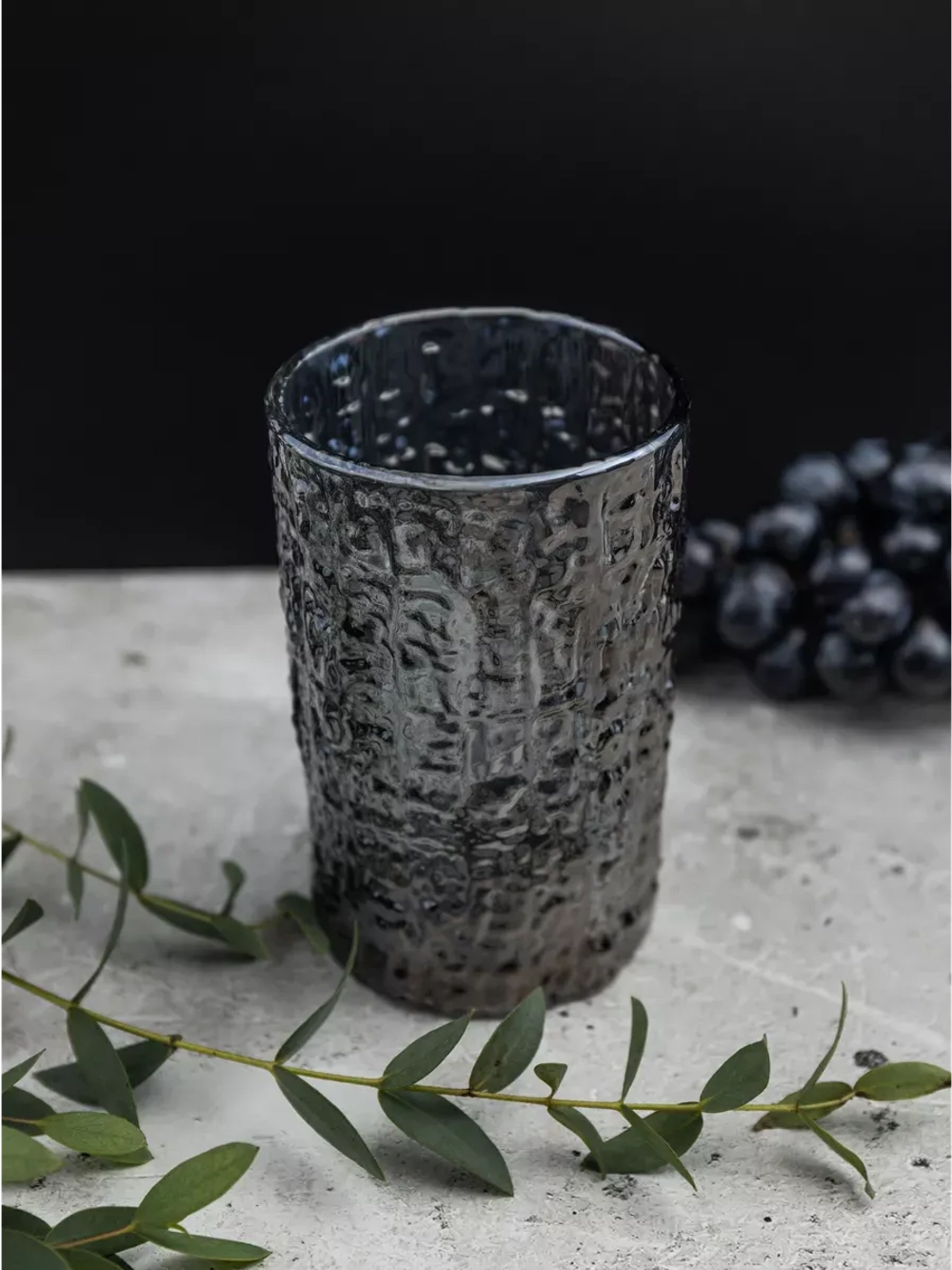 Набор стаканов с рельефным узором, 240 мл. 6 шт. Серые