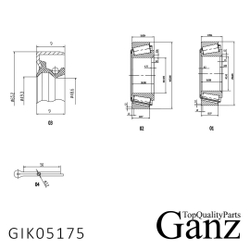 Подшипник ступицы передний HYUNDAI H-1/H100/MITSUBISHI L200 96-07 GANZ GIK05175