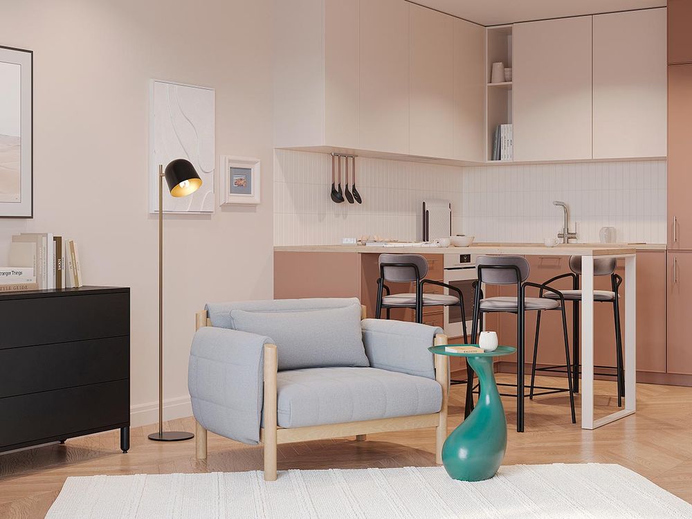 Торшер Enkel Kopp,142 см, черный/золотистый