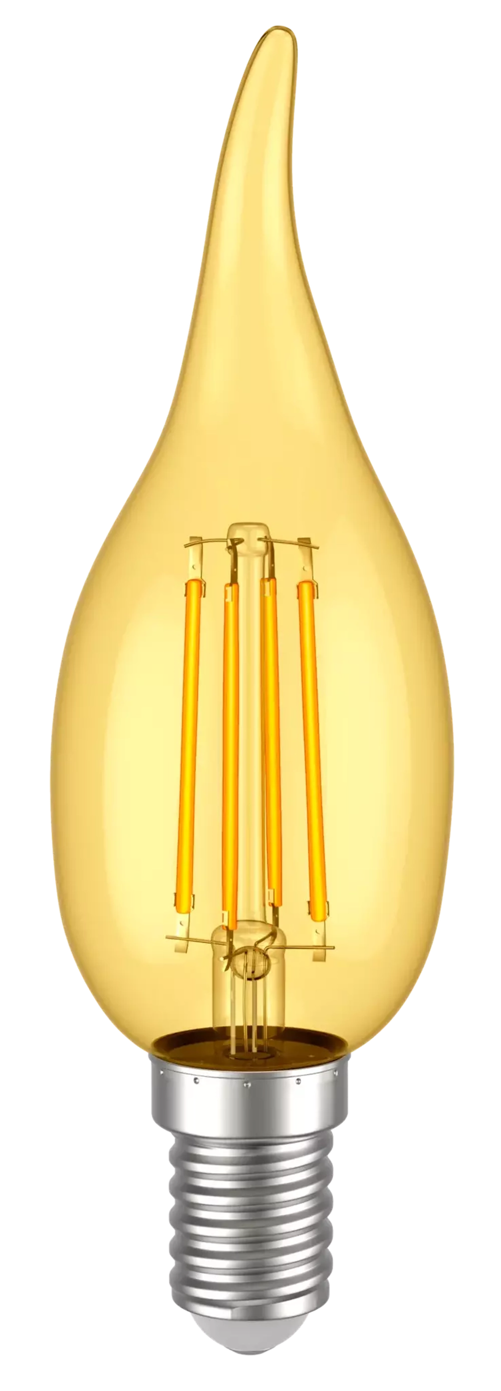 Лампа светодиодная CB35 свеча на ветру золото 7Вт 230В 2700К Е14 серия 360° IEK LLF-CB35-7-230-30-E1