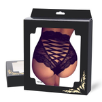 Трусики на высокой посадке с завязками, черные, 3XL-4XL