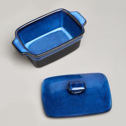 ФОРМА ДЛЯ ЗАПЕКАНИЯ С КРЫШКОЙ / МАСЛЕНКА REACTIVE BLUE 16,5*10*5/9 СМ 250 МЛ