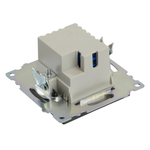 Розетка 2-местная USB + type C (механизм), 250В, 3А, max 20W, серия Катрин, графит, GLS10-7116-06 50052