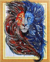 Царь природы- алмазная картина с фигурными стразами, FKU001