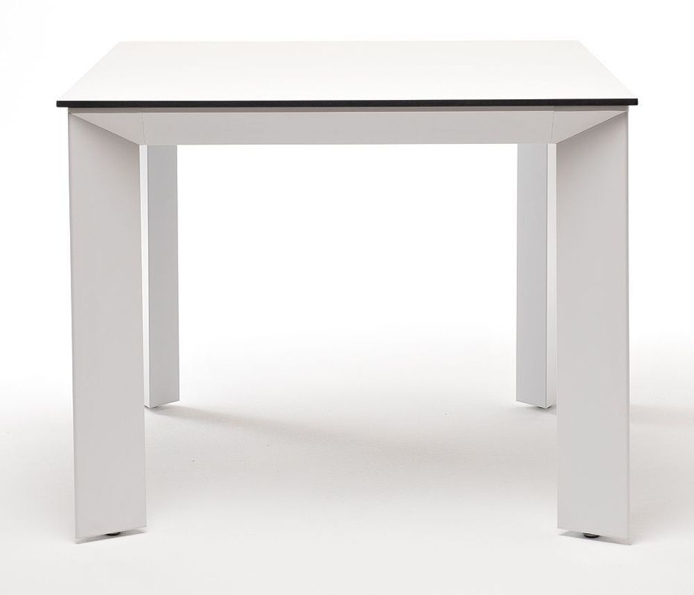 "Венето" обеденный стол из HPL 90х90см, цвет молочный, каркас белый