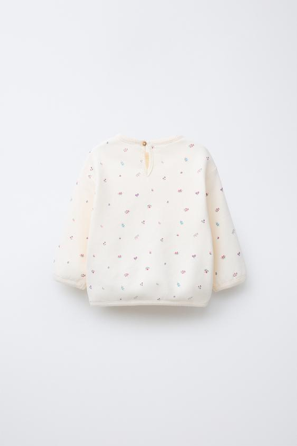 ZARA ТОЛСТОВКА С ЦВЕТОЧНЫМ ПРИНТОМ, СВЕТЛЫЙ ЭКРЮ