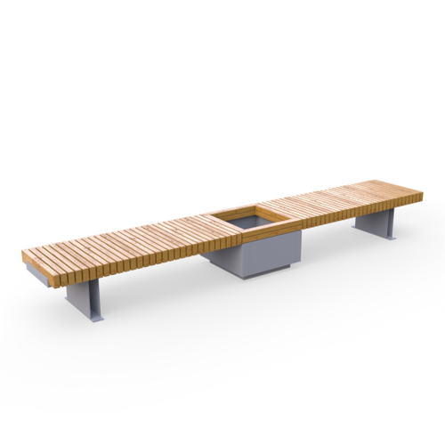 Лавка Rail Road 03 двойная с вазоном