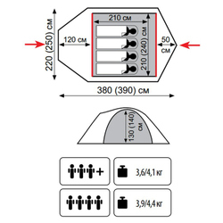 Палатка Tramp Lite Camp 4 (песочный)