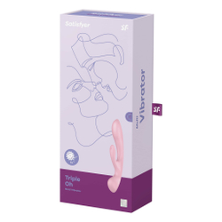 Гибкий вибратор-кролик 2 в 1 Satisfyer Triple Oh, розовый