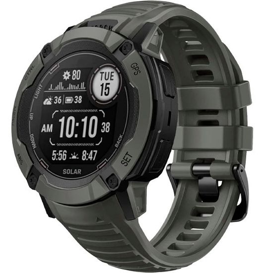 Ремешок 26 мм силиконовый для Garmin Instinct 2X Solar / Instinct 2X Solar Tactical оригинальное быстросъемное крепление Torch (Графитовый)