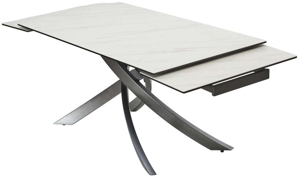 Стол М-City DISAUR Эстебио (Estebio) 160 Kl-99 Белый мрамор матовый, Итальянская керамика, темно-серый