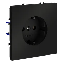 Розетка встраиваемая VOLTUM S70 с заземлением 16А, (черный матовый)