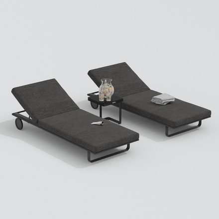 Шезлонг Ideal Patio КОСТА на колесах маренго - каркас карбон