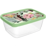Контейнер для продуктов 0,85л «Botanica» прямоугольный с декором зеленый