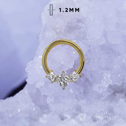 Кликер Three Square Crystal 1.2мм PVD Yellow