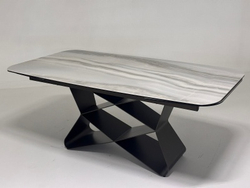 Стол ABSALON 180 ICE AGATE, керамика, стекло / Шоколадное золото каркас, ®DISAUR