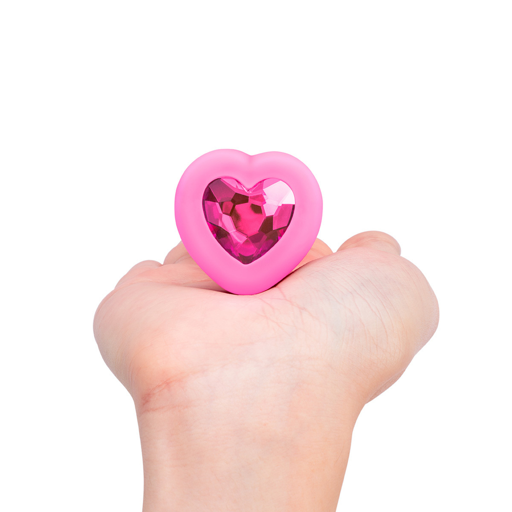 b-Vibe VIBRATING HEART SHAPE JEWEL PLUG S/M - Анальная пробка с ДУ