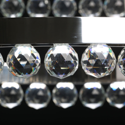 Люстра подвесная светодиодная De Markt Глобула, LED, 90Вт, 3 лампы, плафон из хрусталя, хром