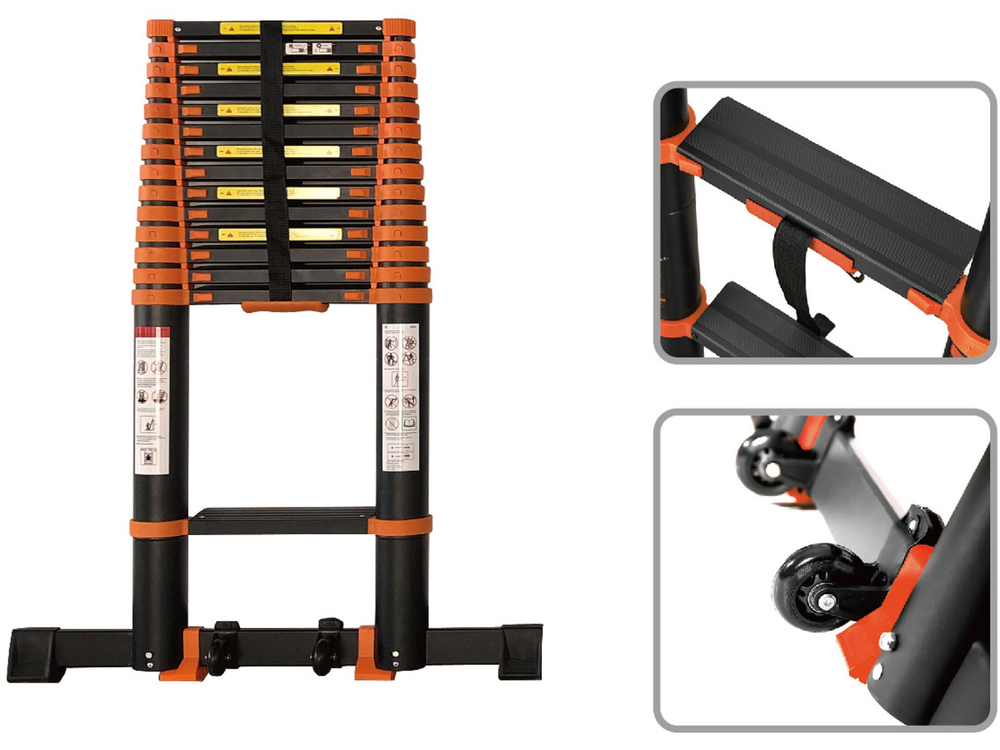Лестница телескопическая 1-секц. алюм. 510см, 13 ступ. 13,5кг BLACK LINE STARTUL (ST9931-051)