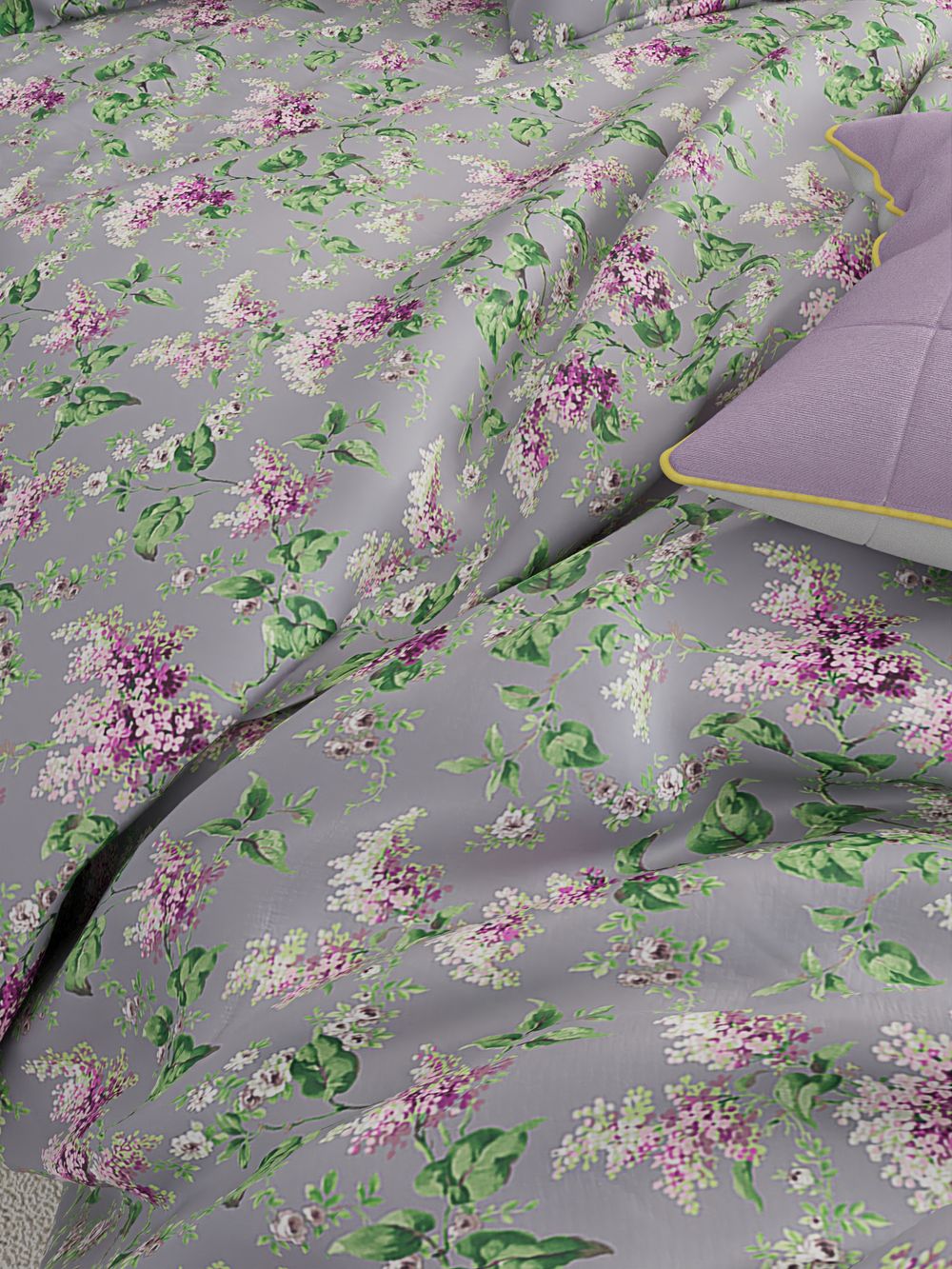 Простынь на резинке Сказка "Сирень" 120х200 см, перкаль
