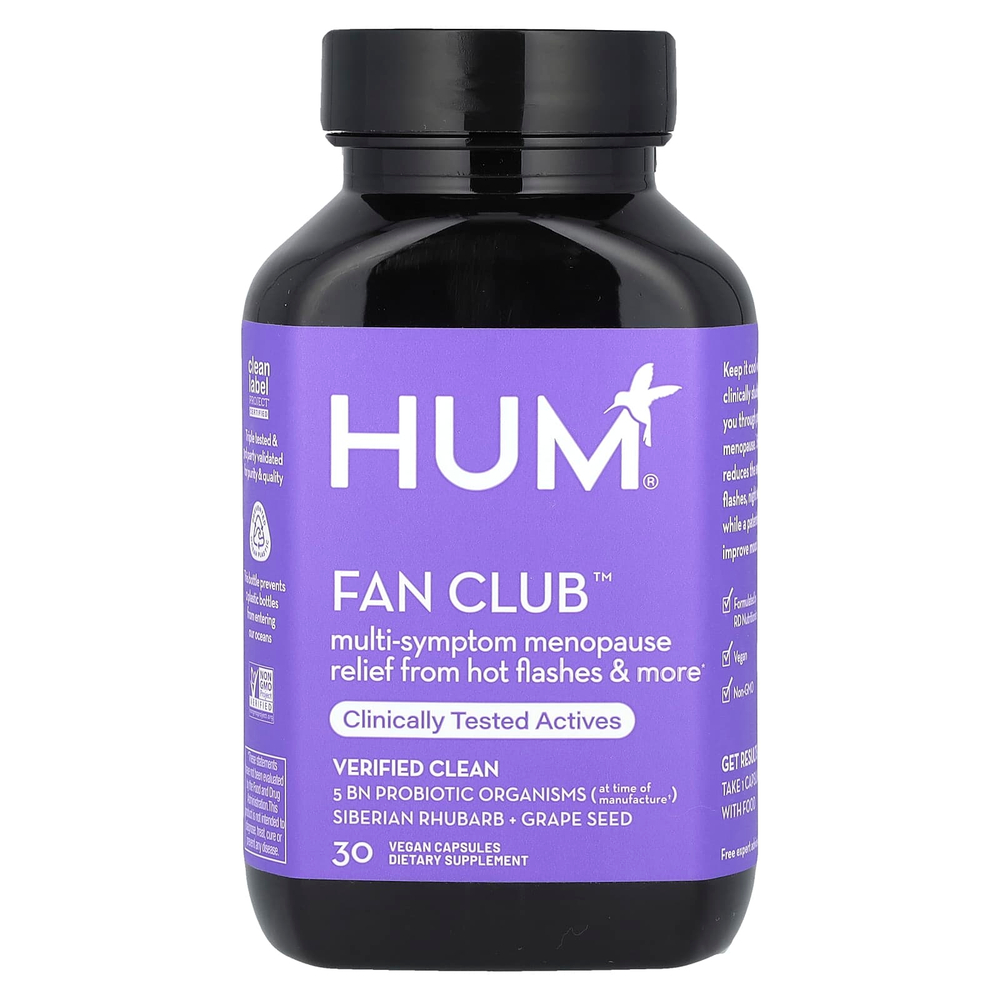 HUM Nutrition, Fan Club™, средство для облегчения симптомов менопаузы, 30 веганских капсул