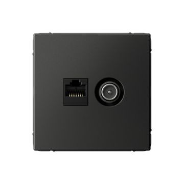 Розетка компьютерная + телевизионная 2-м СП ArtGallery RJ45 кат.5E + TV механизм базальт SE GAL001489