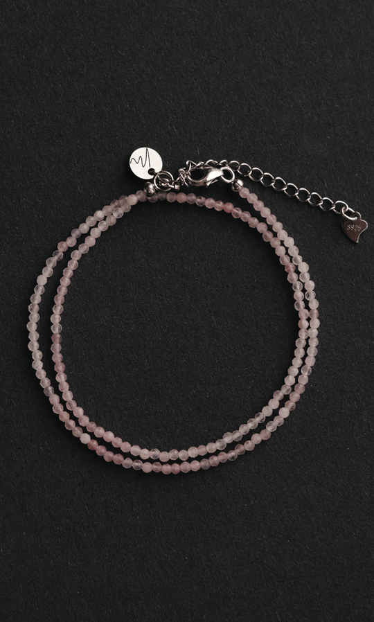 Цепочка "Memo about Love&Luck" из розового кварца 47-54 см