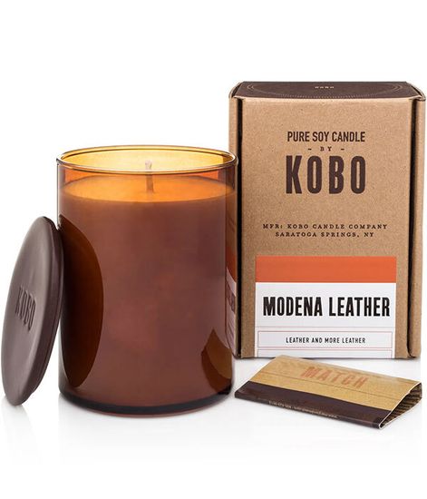 Modena Leather, свеча Woodblock, Kobo Candles