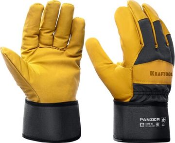 KRAFTOOL PANZER, XL (10) комбинированные кожаные рабочие перчатки (11320-XL)