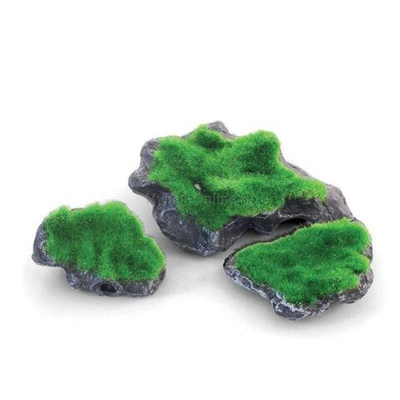 Декорация "Мшистые камни", 57мм/67мм/103мм, (набор 3шт), Laguna AQUA