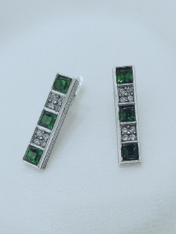 "Бештау" серьги в серебряном покрытии из коллекции "Самоцветы" от Jenavi с английским замком