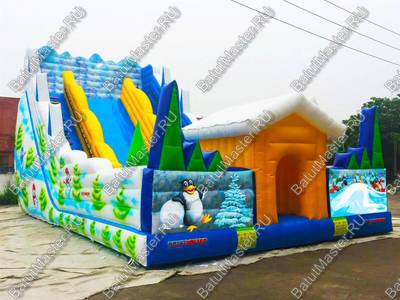 Детский надувной батут-горка "Весёлая горка" 15*7*9 м