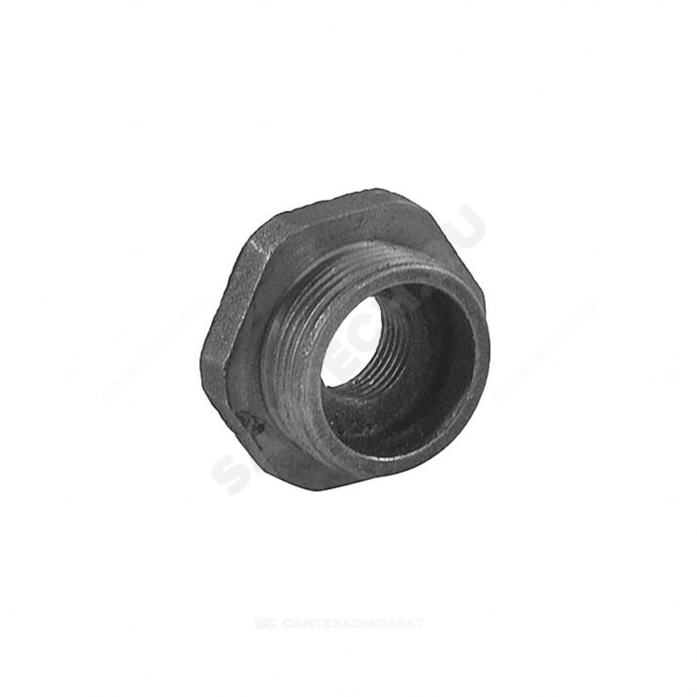 Заглушка (пробка) проходная 1 1/4"x1/2" левая резьба для чугунных радиаторов QLCX