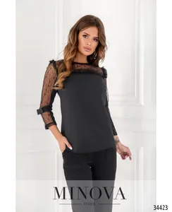 Блузка 1143н-черный Minova