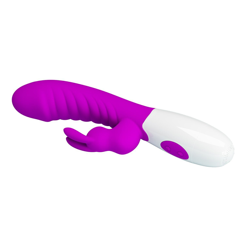 Лиловый вибратор-кролик Naughty Bunny - 19,8 см.