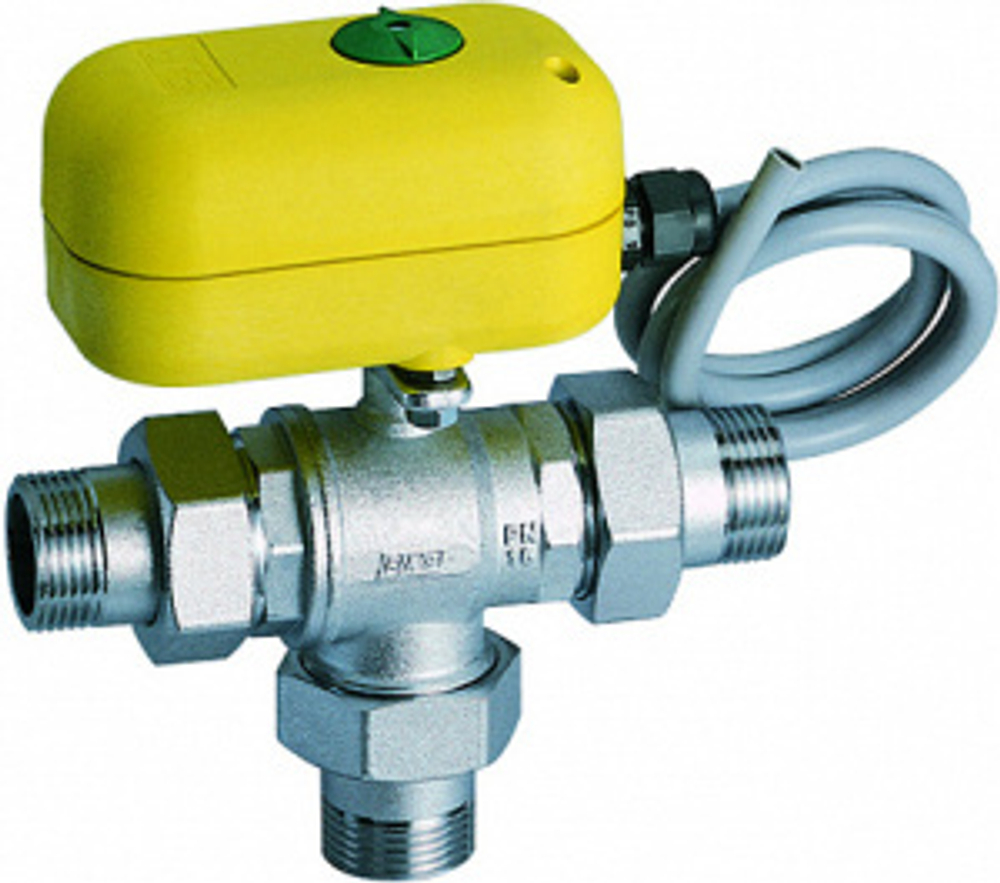 Кран шаровой 3-х ход., с сервоприводом, 3/4", НР-НР, 220 В FAR