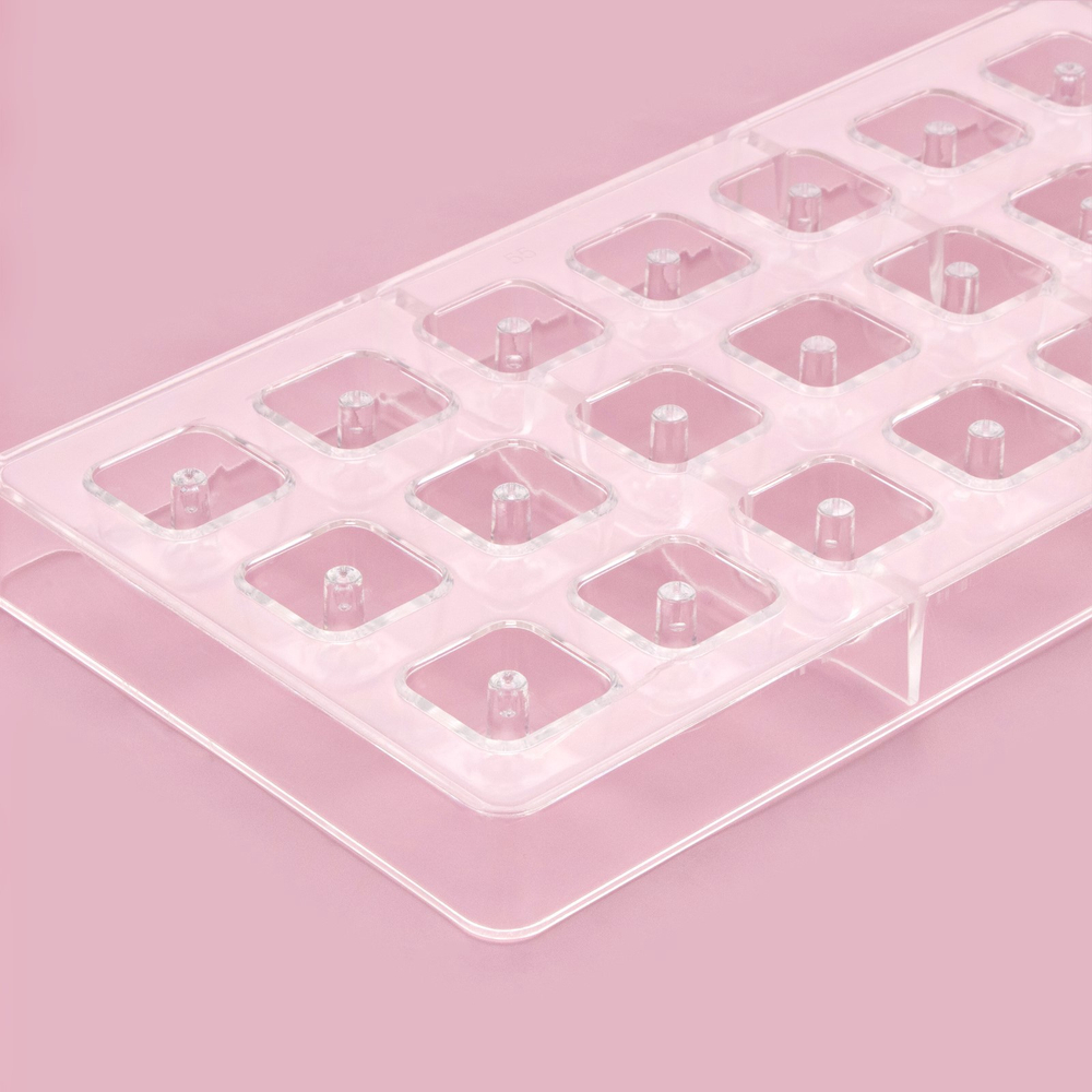 Форма для конфет и шоколада KONFINETTA «Пончик в форме квадрата», 33×16.2 см, 21 ячейка, прозрачная